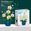 Orchid Flower Building Blocks - Romantic Home Decor Toy-Girls Gift  ourlum.com Blue -No Box 