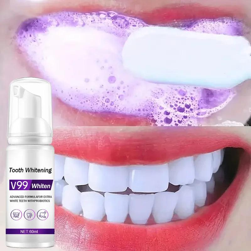 Mousse V99 Toothpaste Teeth Cleaning Effective Whitening Toothpaste Yellow Teeth Removing Tooth Stain Oral Cleaning Product 60ml  ourlum.com   