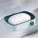 Leaf Shape Soap Dish: Automatic Drainage Shower Holder Blue Grey