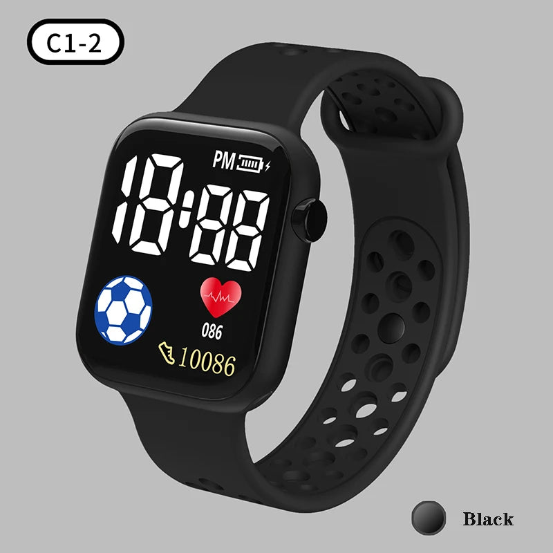 Kids Waterproof LED Digital Sports Watch with Silicone Band - Fashionable Electronic Timepiece for Children  OurLum.com   