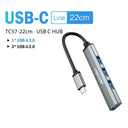 Lemorele USB Hub: High-Speed 4 Port Splitter for  Macbook  ourlum.com USB-C (Type-C)-22cm  