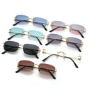 Trendy Rimless Rectangle Sunglasses for Men and Women Style