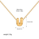 3D Bubble Initial A-Z Alphabet Mini Necklace for Women Girls Dainty Gold Plated Tiny Letter Stainless Steel Jewelry Bijoux Gift