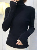 Cozy Chic Slim Fit Turtleneck Sweater for Fall Fashion