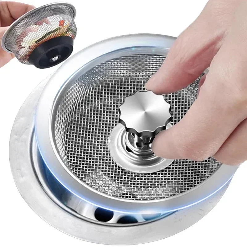 Stainless Steel Sink Filter Mesh Strainer Hair Catcher Waste Plug  ourlum.com   