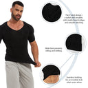 Slimming V Neck T-Shirt for Men Tummy Control Fitness Tee