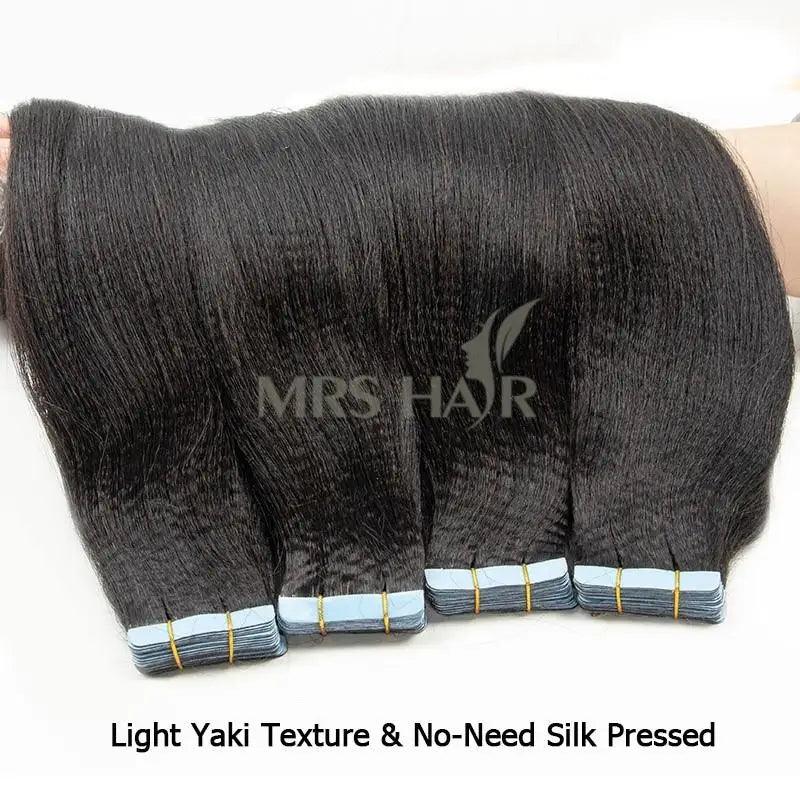 Yaki Straight Tape In Extensions Remy Human Hair Silk Pressed Light Yaki Tape In Hair Extensions 12-26 inch 20 pcs/Pack