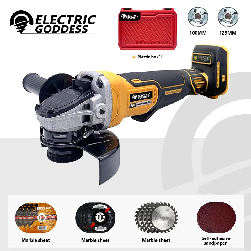 Cordless Brushless Angle Grinder for Metal Cutting - Electric Goddess DCG406