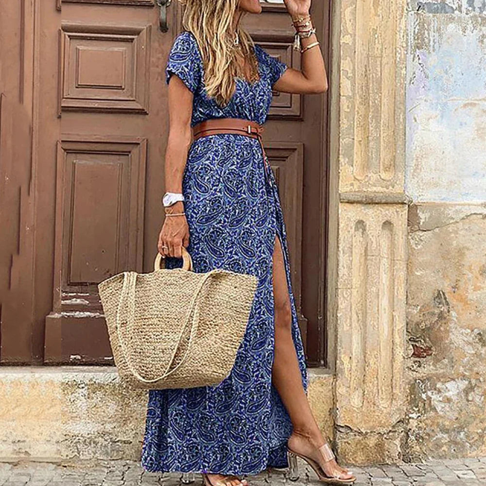 Boho Chic Floral Maxi: Summer Style for Women - Vibrant, Versatile, Elegant