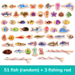 Wooden Magnetic Fishing Game: Educational Parent-Child Toy for Marine Life Exploration