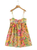 BOHO Floral Mini Dress Bohemian Holiday Essential Fashion