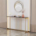 47.2 Inch Extra Long Console Table Sintered Top Gold Legs