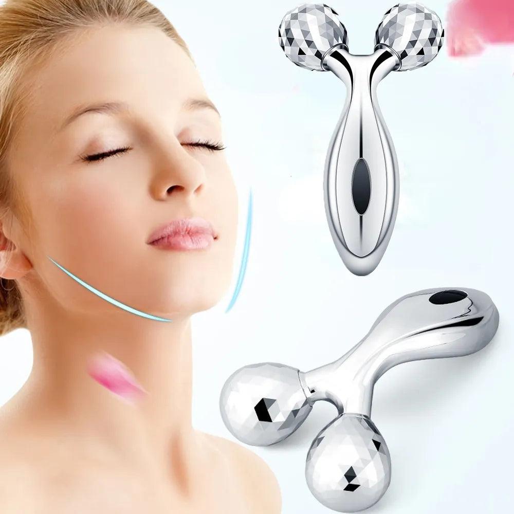 3D Roller Massager Face Massage Y Shape 360 Rotate Thin Face Body Shaping Relaxation Lifting Wrinkle Remover Facial Massage  ourlum.com   