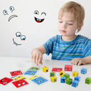 Wooden Cube Expression Building Blocks - Creative Montessori Toy  ourlum.com   