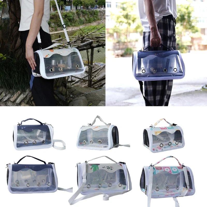 Portable Bird Travel Pet Carrier with Feeding Cup & Stand  ourlum.com   