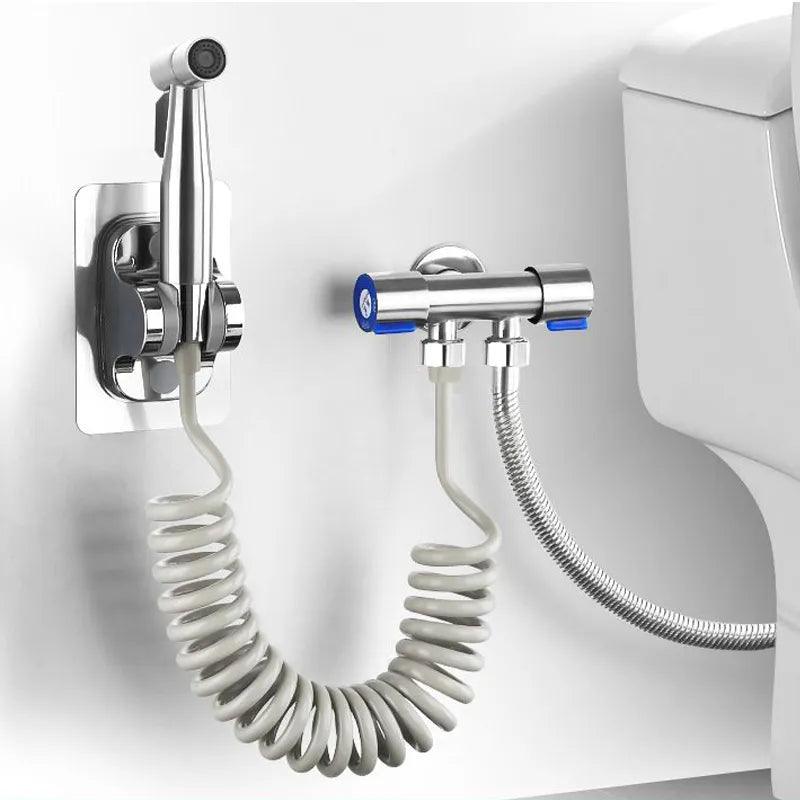 Bidet Sprayer Set: Stainless Steel Toilet Hygiene Spray Gun  ourlum.com   