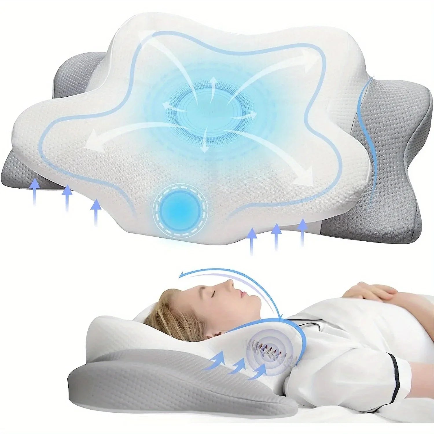 1pc Cervical Pillow Odorless Orthopedic Pillow for Neck and Shoulder Pain Memory Foam Neck Pillow Ergonomic Sleeping Home