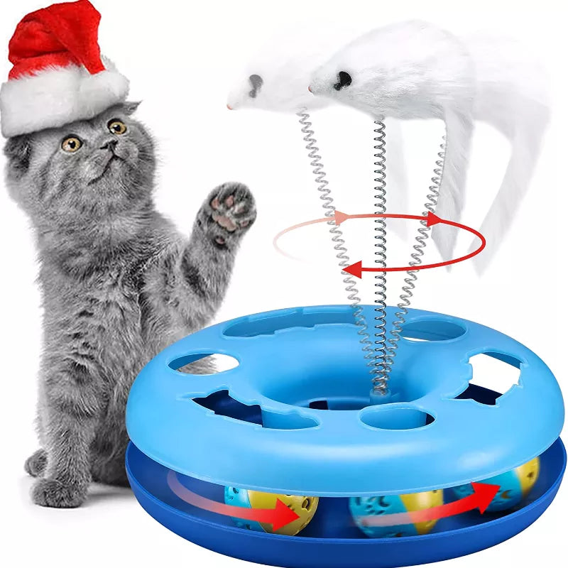 Interactive Cat Toy Set with Catnip Roller Tracks and Teaser Balls  ourlum.com   