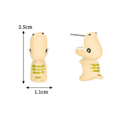 Animal Cartoon Stud Earrings: Playful Dinosaur Dog Whale Jewelry