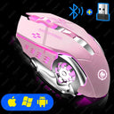 Wireless RGB Gaming Mouse: Quiet Bluetooth PC Gamer Mouse with Ergonomic Design  ourlum.com Pink  