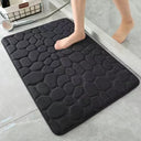 1pc Memory Foam Embossed Velvet Non-Slip Cobblestone Mat