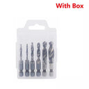 Hex Shank Titanium Plated HSS Tap Drill Bit Set for Metalworking