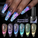 Cat Eye Gel Polish Kit: Dynamic Glitter & Reflective Shine