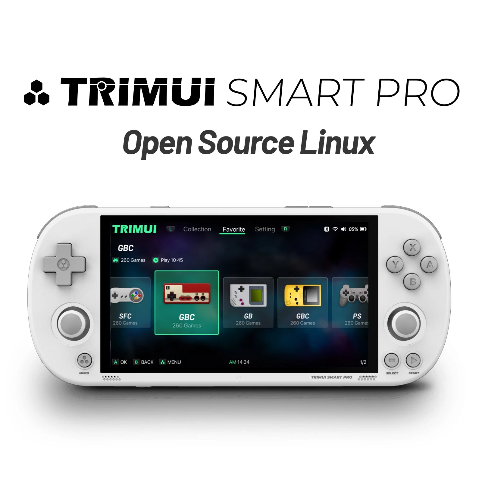 Trimui Smart Pro Handheld Game Console 4.96''IPS Screen Linux System Joystick RGB Lighting Smartpro Retro Video Game Player Gift