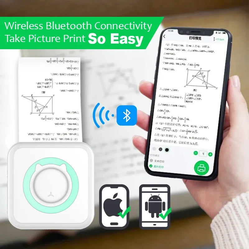 Portable Wireless Mini Printer: Label Memo Photo Printer - Compact and Versatile  ourlum.com   