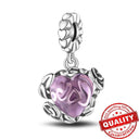 Colorful Heart Murano Glass Charm - Sterling Silver Pandora Jewelry Piece  ourlum.com BFC172  