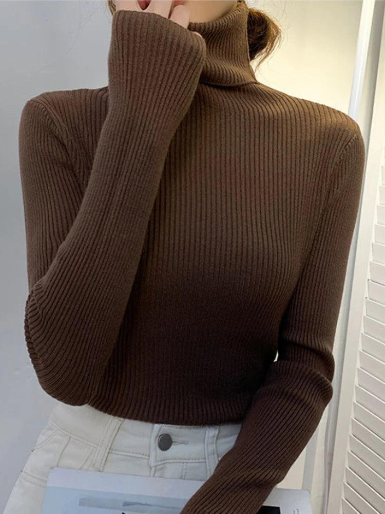 Cozy Chic 2023 Women's Slim Fit Turtleneck Sweater  ourlum.com   