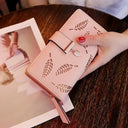 Leaves Long Wallet Stylish PU Leather Coin Holder for Women