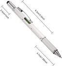 7 in 1 Multifunctional Pen Touch Screen Stylus Capacitive Pen with Screwdriver Ruler Levelgauge Refillable Ballpoint Pencil Tool