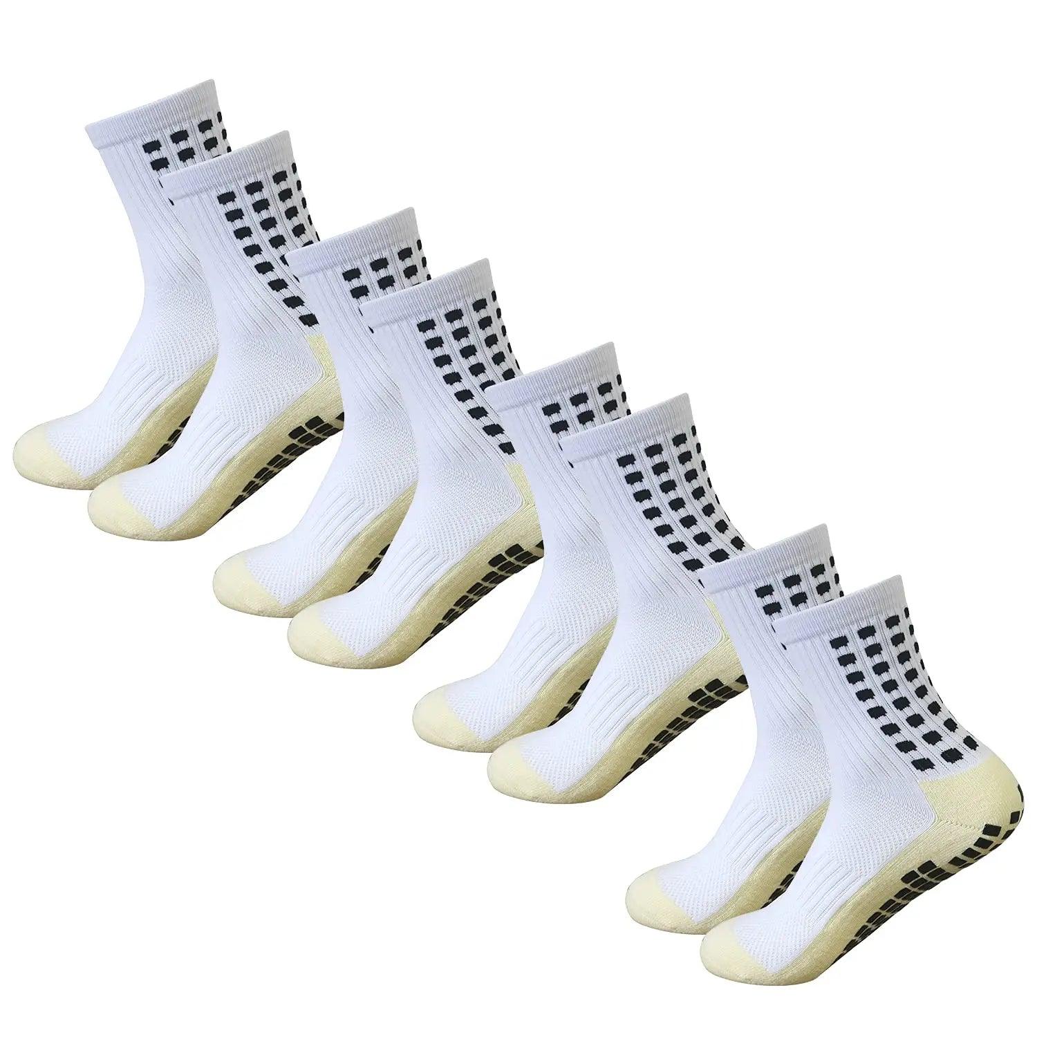 Ultimate Performance Men's Athletic Grip Socks - Enhanced Stability for Sports  Our Lum 4 pairs white One Size 