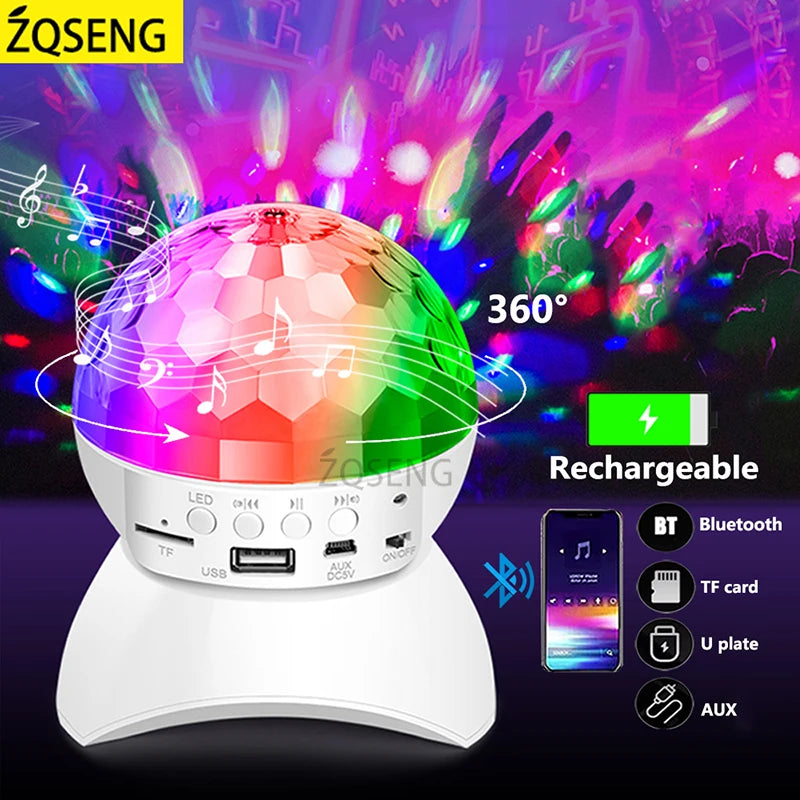 Bluetooth RGB Disco Ball Projector with Speaker - Perfect for Parties and Events