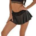 Pleated Lace High Waist Summer A-Line Miniskirt for Women