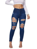 2024 Summer New Women's Ripped Jeans High Stretch Slim Pants