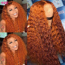 Ginger Orange Deep Wave Lace Front Wig Remy Hair Women