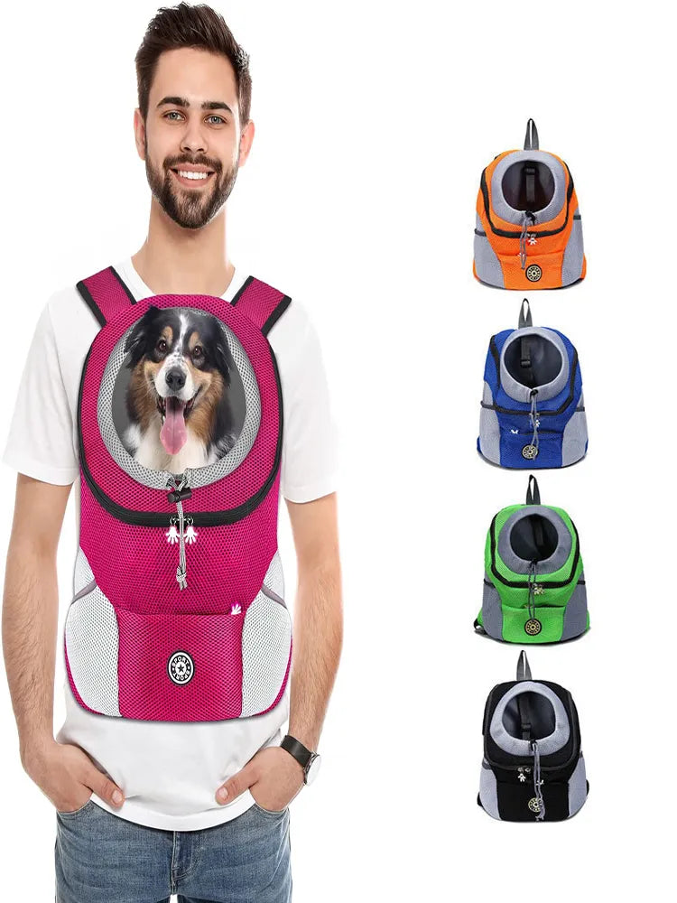 Dog Backpack Carrier: Portable Breathable Outdoor Travel Bag  ourlum.com   