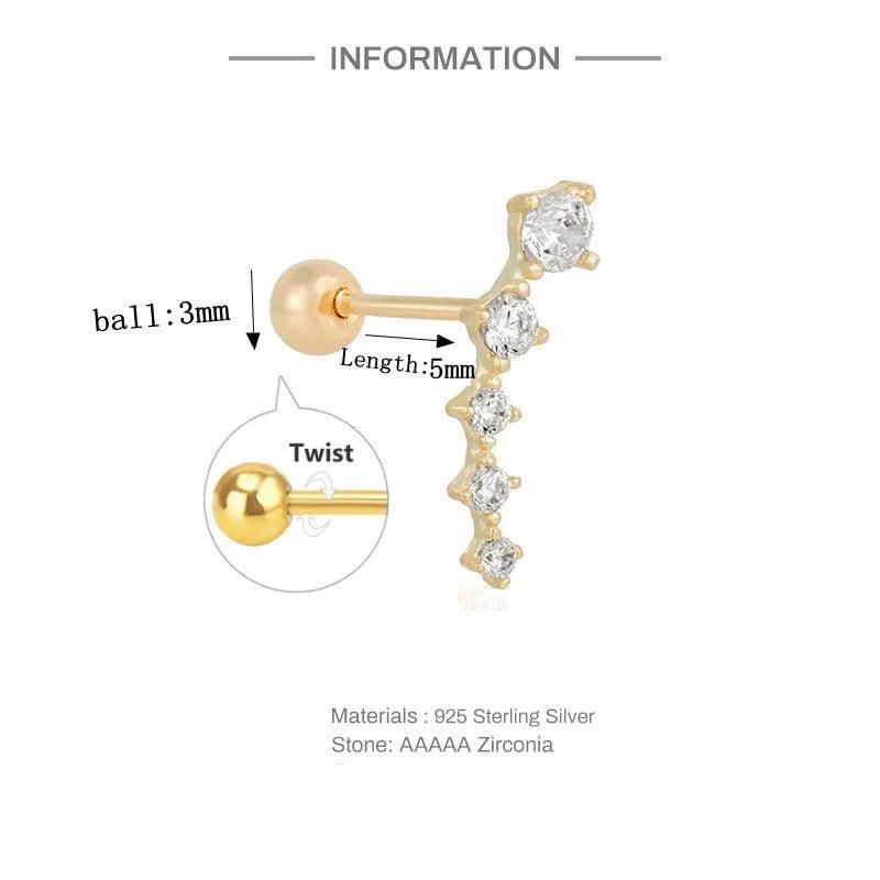 Moon Stud Earring: Elegant 925 Sterling Silver Jewelry for Women  ourlum.com   