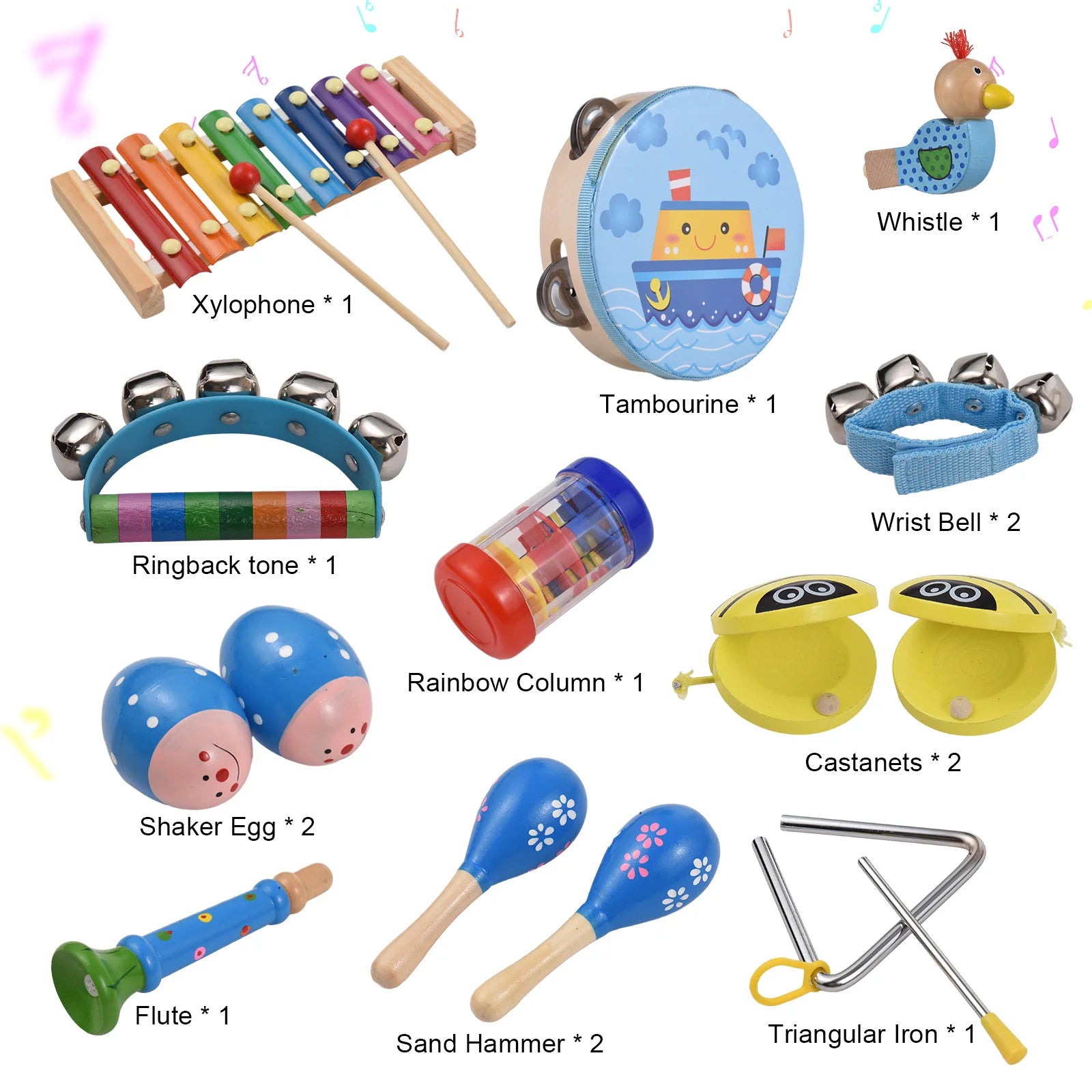 Wooden Percussion Instruments Set Musical Instruments Education Interesting Interactive Games Hand Eye Coordinated Development