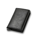 RFID Carbon Fiber Wallet Sleek Black Trifold Mini Purse