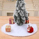 Elegant Faux Fur Christmas Tree Skirt with Sequins