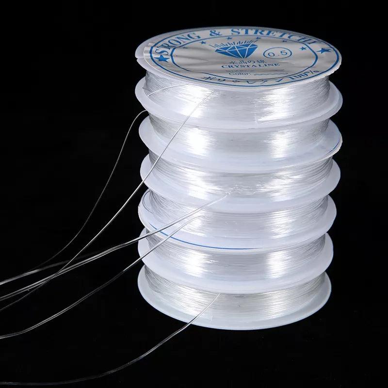 Flexible Transparent Elastic Cord for DIY Jewelry Making with Crystal Line Rubber - Ideal for Bracelets and Beading  ourlum.com   