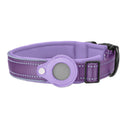 Anti-Lost Pet Dog Collar with Apple Airtag Tracker: Waterproof Reflective Design  ourlum.com PURPLE S(30-37cm) United State