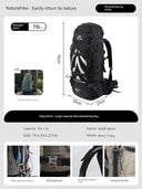 Naturehike 70L Professional Lightweight Hiking Backpack