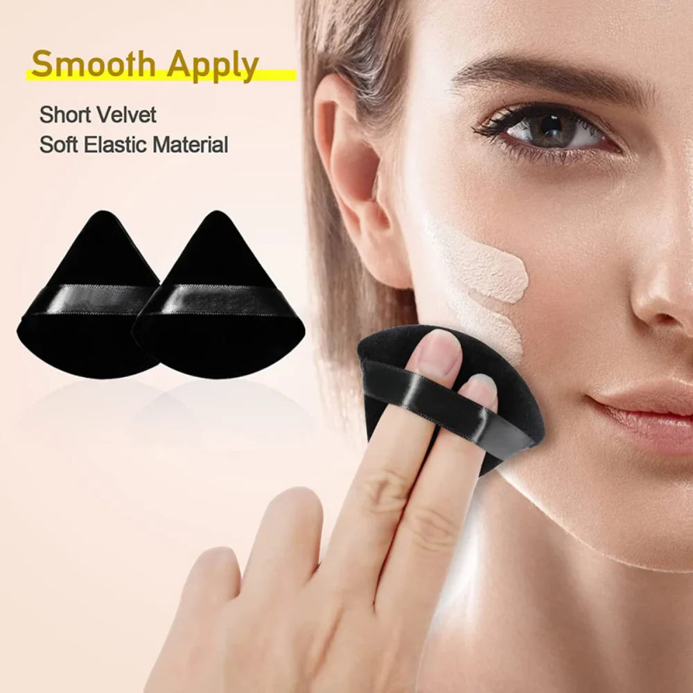 2/6Pcs Triangle Powder Puff Face Makeup Sponge Soft Velvet Cosmetic Puff Blender Beauty Foundation Sponge Make Up Accessories  ourlum.com   