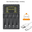 4 Slot Fast Battery Charger: LED Indicator, USB Charging  ourlum.com Black CHINA 