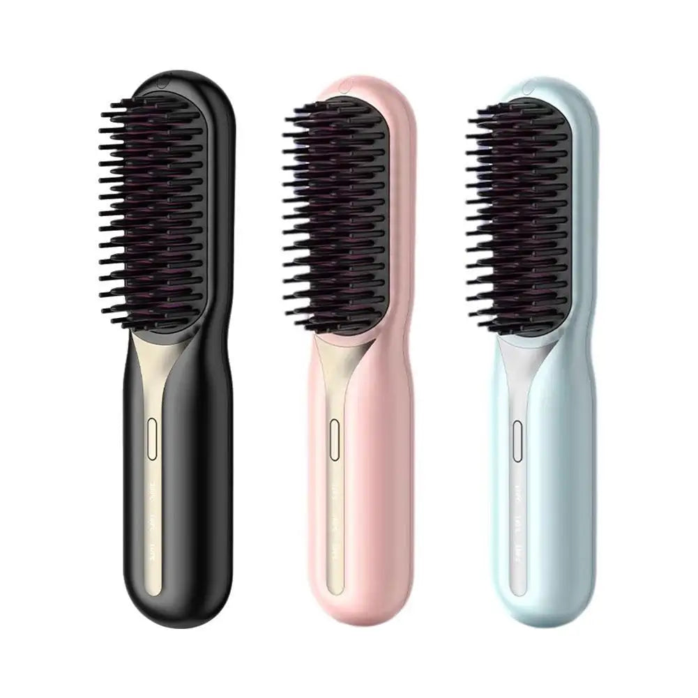 Cordless Electric Hair Brushes Straightener Brush Ionic Heat Comb For Women Travel Portable Dryer And Straightening Brush Styler