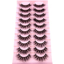 7/8/9/10Pairs Eyelashes Makeup Soft Fluffy 3D Mink False Eyelashes Thick HandMade Volume Mink Lashes Faux Cils Natural Fake Lash  ourlum.com Black 10pairs-RX-3  